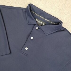 FootJoy Golf Polo Shirt Mens Small Navy Blue Short Sleeve Performance Stretch